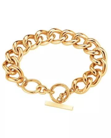 Teräsrannekoru, kullattu panssari B113-11G