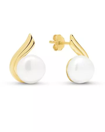 Gold-plated Silver Earrings with Pearl BOL-E2015PG