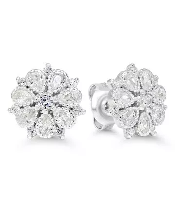 Hopeiset korvakorut / kukka BOL-E3761Z