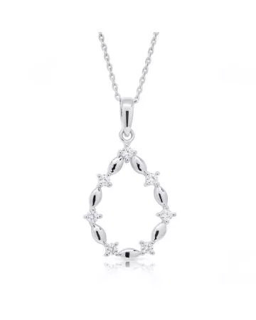 Hopeinen kaulakoru, pisara BOL-N0958Z/40-45