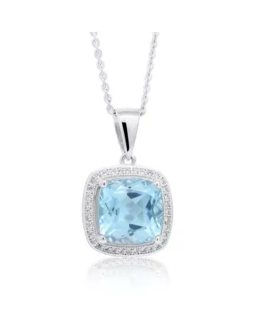 Hopeinen kaulakoru / topaasi BOL-N1380TZ/40-45CM