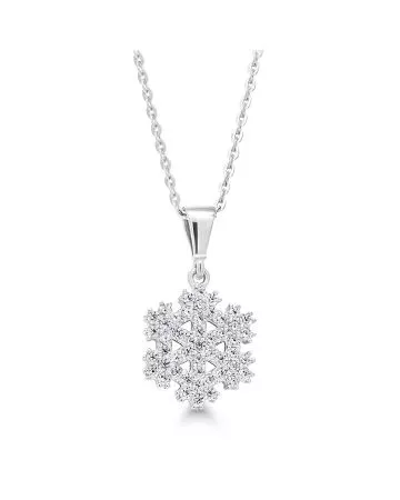 Hopeinen kaulakoru / lumihiutale 40 - 45 cm BOL-N1639Z