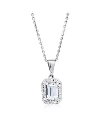 Hopeinen kaulakoru, zirkoniat BOL-N1890Z/40-45CM