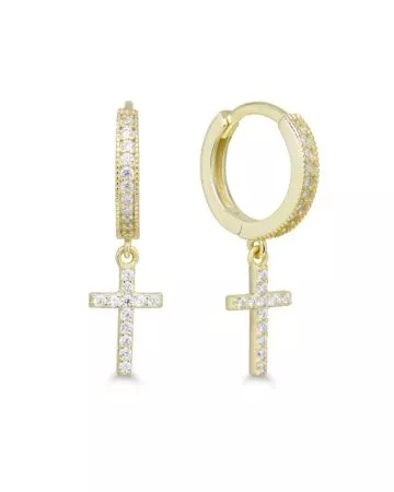 Hopeiset ristikorvakorut, kullattu E-1912ZGP