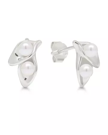 Silver Earrings with Pearls E-30921P
