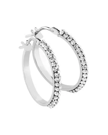 Valkokultaiset korvakorut 9K 19 mm E15RT-15-W+SW