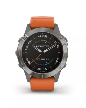 Garmin Fenix 6 Sapphire Titanium-Orange 010-02158-14-1