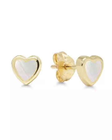 Kultaiset sydänkorvakorut, helmiäinen GE-2445-4H