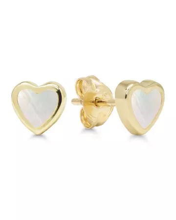 Kultaiset sydänkorvakorut, helmiäinen GE-2445-5H