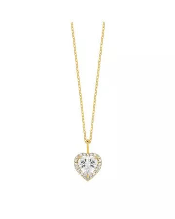 Hopeinen sydänkaulakoru, kullattu GIZ00333-AU