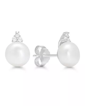 Pearl Earrings with Zircons BOL-E3050ZP