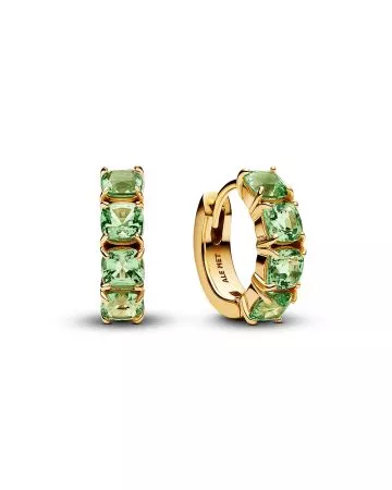 Pandora Textured Green Hoop Earrings 263851C01
