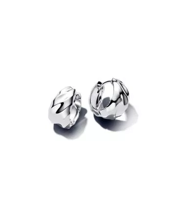 Pandora Rippled Small  Hoop Earrings 293874C00