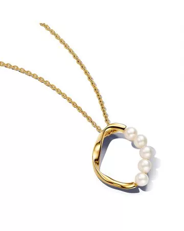 Pandora Organically Shaped Circle & Treated Freshwater Cultured Pearls kaulakoru 60 cm 363254C01-0