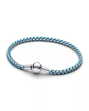 Pandora Blue Cord Box Chain Bracelet (17 cm) 593816C01