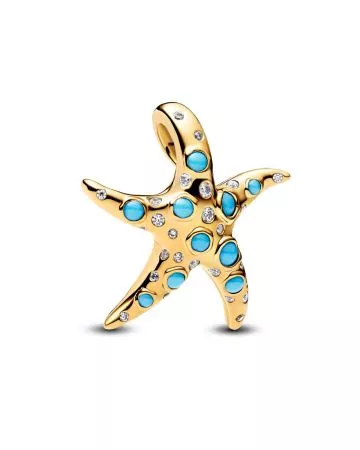 Pandora Sparkling Blue Starfish Dangle Charm 763818C01