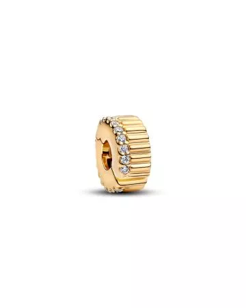 Pandora Ribbed Clip Charm 764078C01