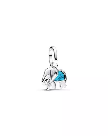 Pandora Turquoise-coloured Elephant Mini Dangle Charm 793858C01