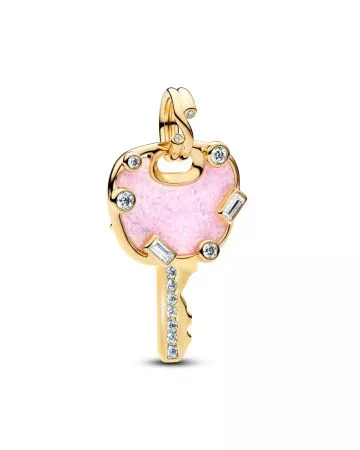 Pandora Opalescent Pink Love Key Large Dangle Charm 764349C01