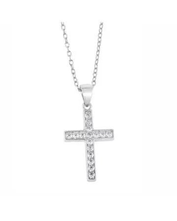 Hopeinen ristikaulakoru HP-0784