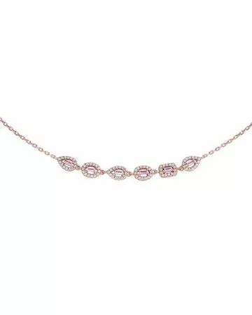 Ruusukullattu hopeakaulakoru HSP-1360-1
