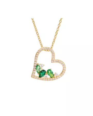 Hopeinen kaulakoru / kullattu sydän JD29237/5YG