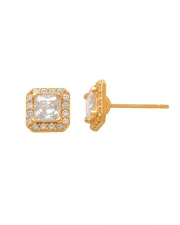 Gold Halo Earrings JE15043-CZ