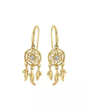 Kultaiset koukkukorvakorut, unisieppari JE55183-CZ