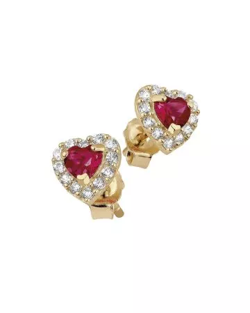 Kultaiset tappikorvakorut, sydän JE57905-RB-CZ