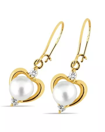 Kultaiset koukkukorvakorut, helmi K-E0416ZP