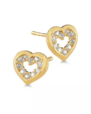Kultaiset tappikorvakorut, sydän K-E31265Z
