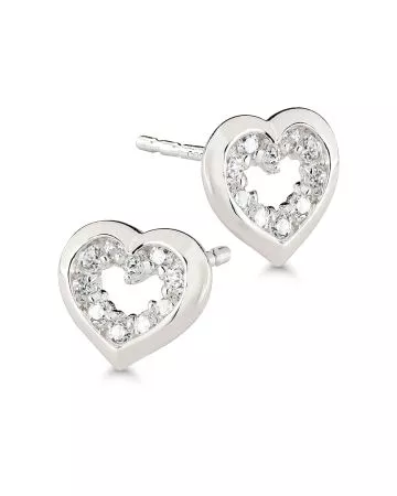 Valkokultaiset sydänkorvakorut K-E31265ZW