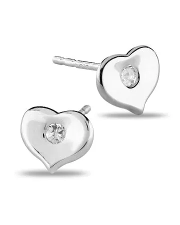 Valkokultaiset sydänkorvakorut K-E32885ZW
