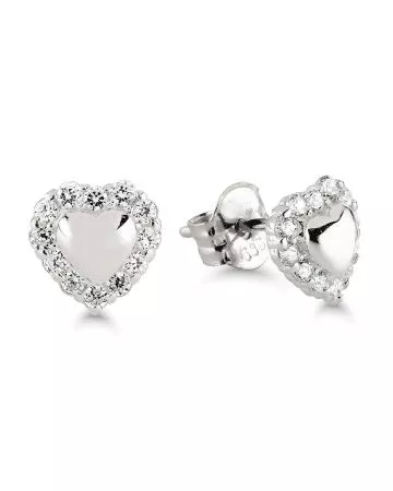 Valkokultaiset sydänkorvakorut K-E35205ZW