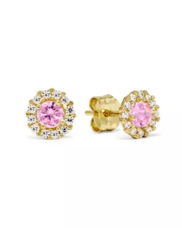 Gold earrings E36282PINK