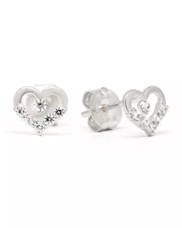 Valkokultaiset sydänkorvakorut K-E37448ZW