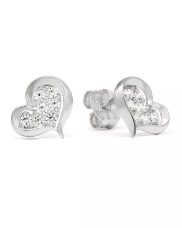 Valkokultaiset sydänkorvakorut K-E37990ZW