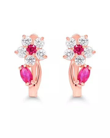 Punakultaiset korvakorut / kukka K-E40808ZpuRG