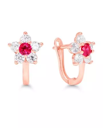 Punakultaiset rengaskorvakorut, kukka K-E42007ZpuRG