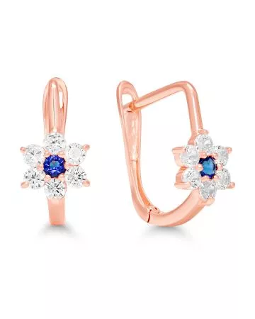 Punakultaiset rengaskorvakorut / kukka K-E43215ZsinRG