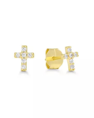 Gold Cross Earrings K-E54796Z