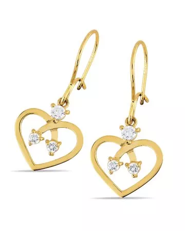 Kultaiset koukkukorvakorut, sydän K-E70056Z