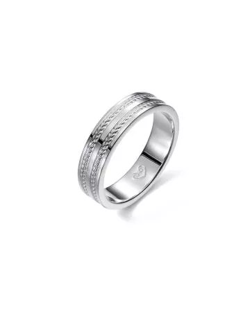 Kalevala Ikiaikainen valkokultasormus, leveä 541000120