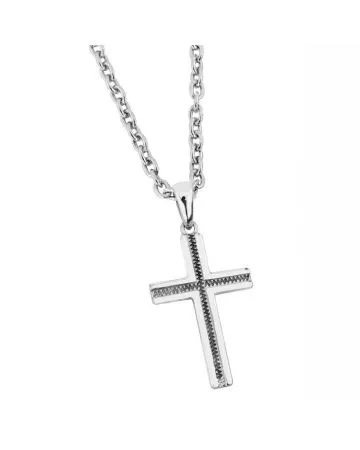 Hopeinen ristikaulakoru M204501-RH + 45+5CM CHAIN-1