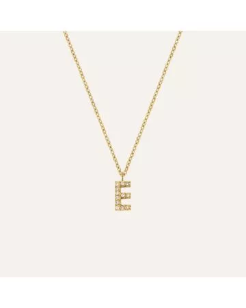 Mockberg Petite Stone Letter, E Necklace MB0075