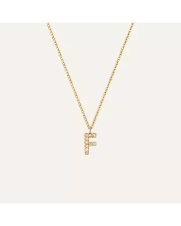 Mockberg Petite Stone Letter, F Necklace MB0076