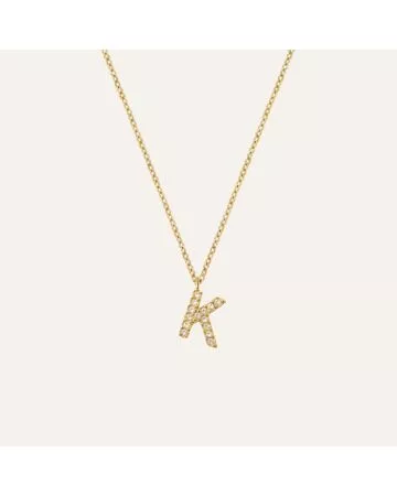 Mockberg Petite Stone Letter, K Necklace MB0081