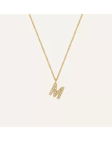 Mockberg Petite Stone Letter, M Necklace MB0083