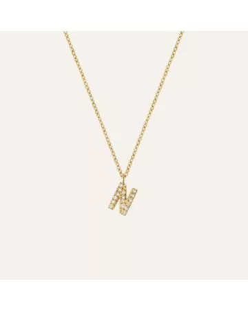 Mockberg Petite Stone Letter, N Necklace MB0084
