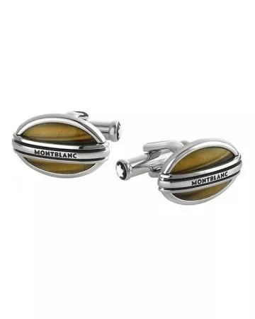 Montblanc Tiger Eye Steel Cufflinks Oval Three Rings kalvosinnapit MB107049-1
